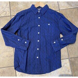 Paper Denim & Cloth Blue Bicycle Bike Print Button Down Boy’s Dress Shirt 8, EUC
